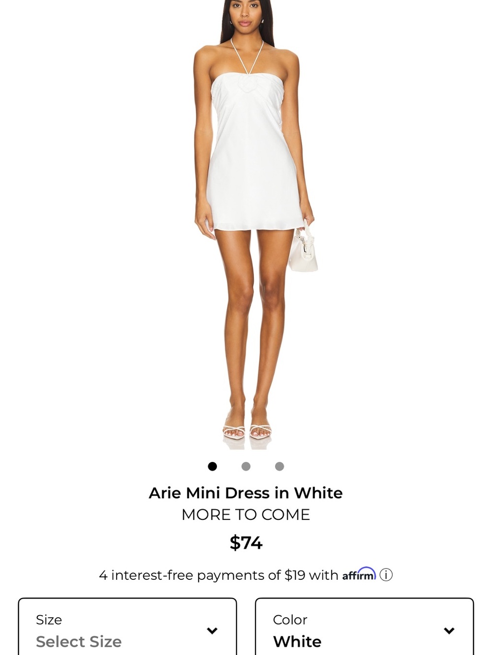 REVOLVE White Strapless Halter Mini Dress